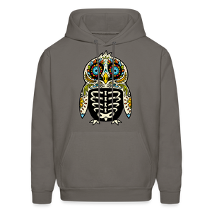 Men's Hoodie "Colorful Owl Blue Eyes" - asphalt gray