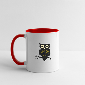 Contrast Mug "Cute Owl" - white/red