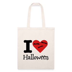 Recycled Tote Bag "I Love Halloween" - natural