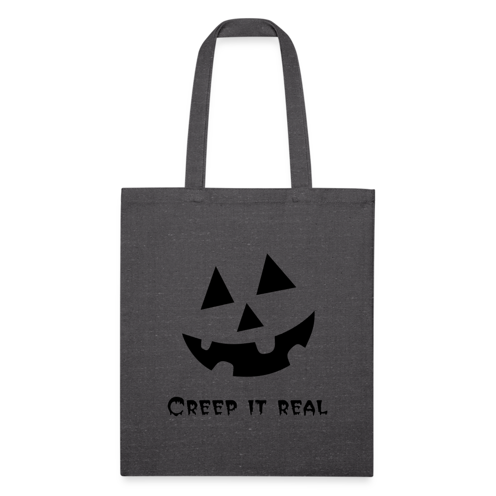 Recycled Tote Bag "Jack-o'-lantern" 🎃 - charcoal grey