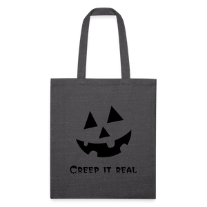 Recycled Tote Bag "Jack-o'-lantern" 🎃 - charcoal grey