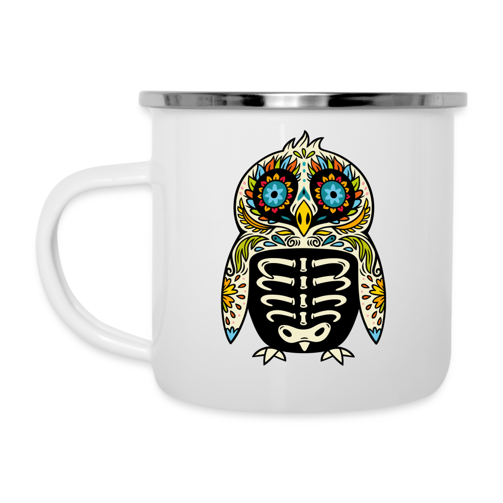 Camper Mug "Colorful Owl Blue Eyes" - white