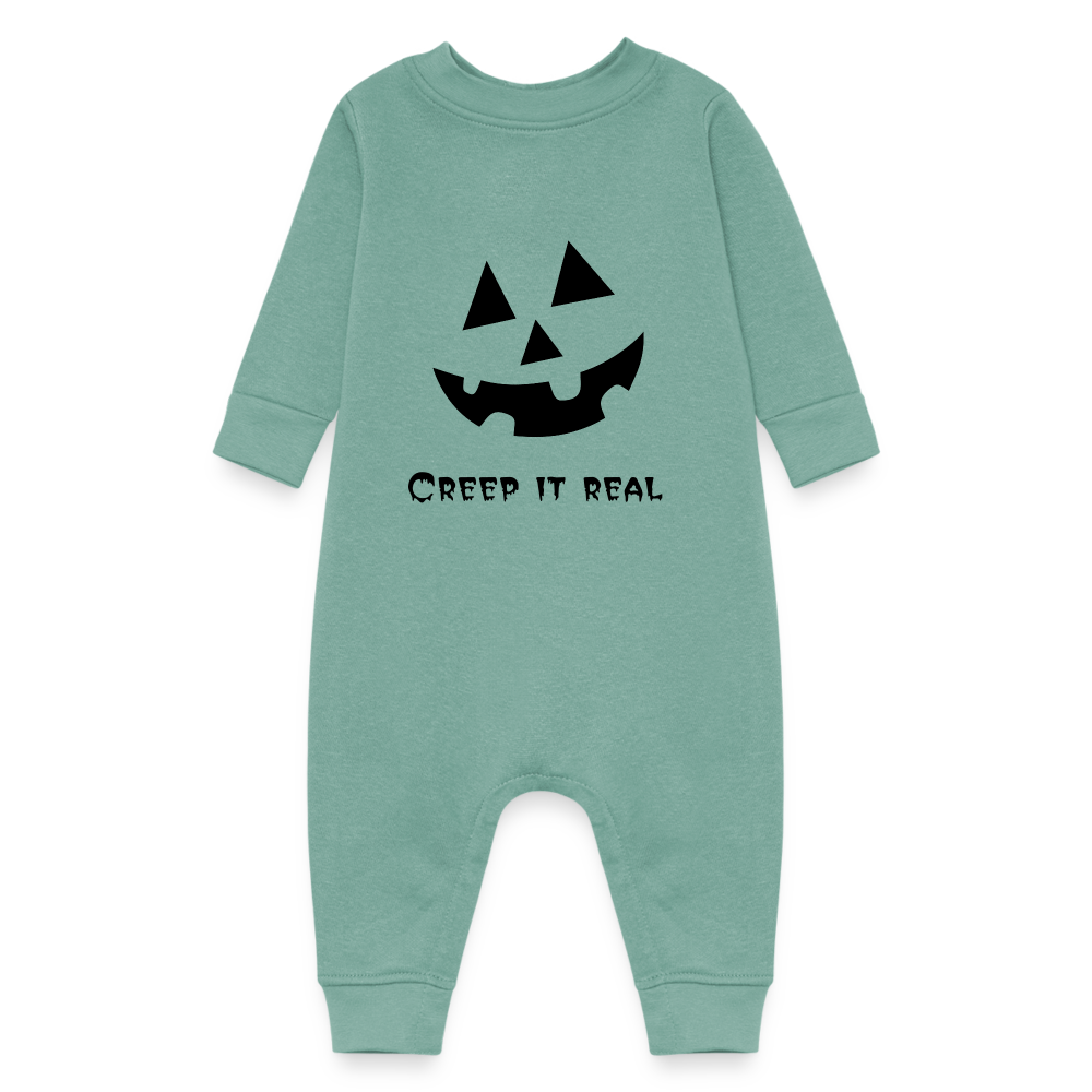 Baby Fleece One Piece "Jack-o'-lantern" - saltwater