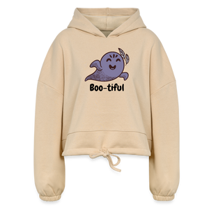 Women’s Cropped Hoodie " Boo-tiful" - nude