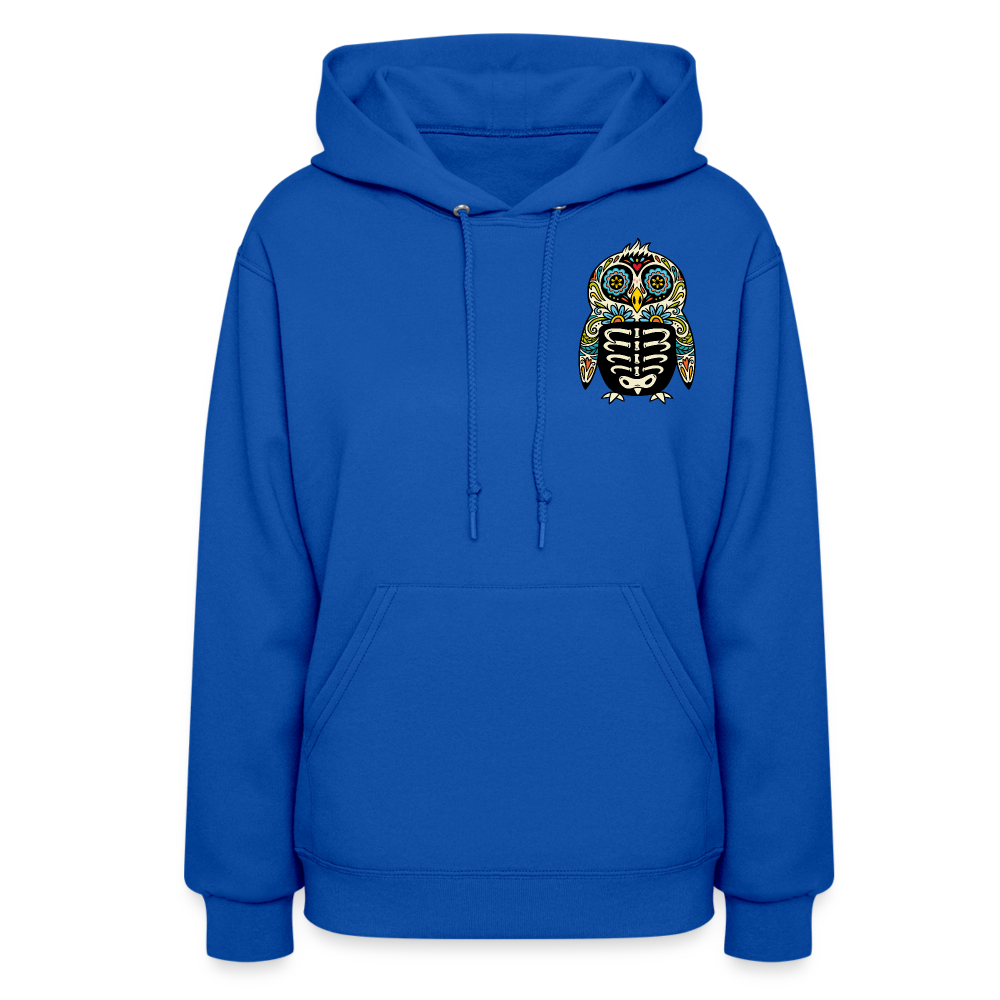 Women's Hoodie "Colorful Owl" - royal blue