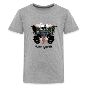 Kids' Premium T-Shirt "Bone appétit" - heather gray