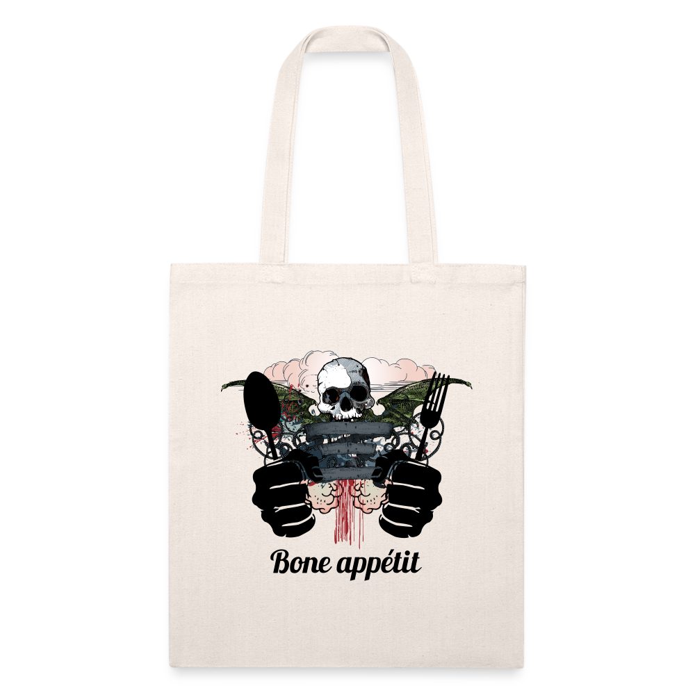 Recycled Tote Bag "Bone appétit" - natural