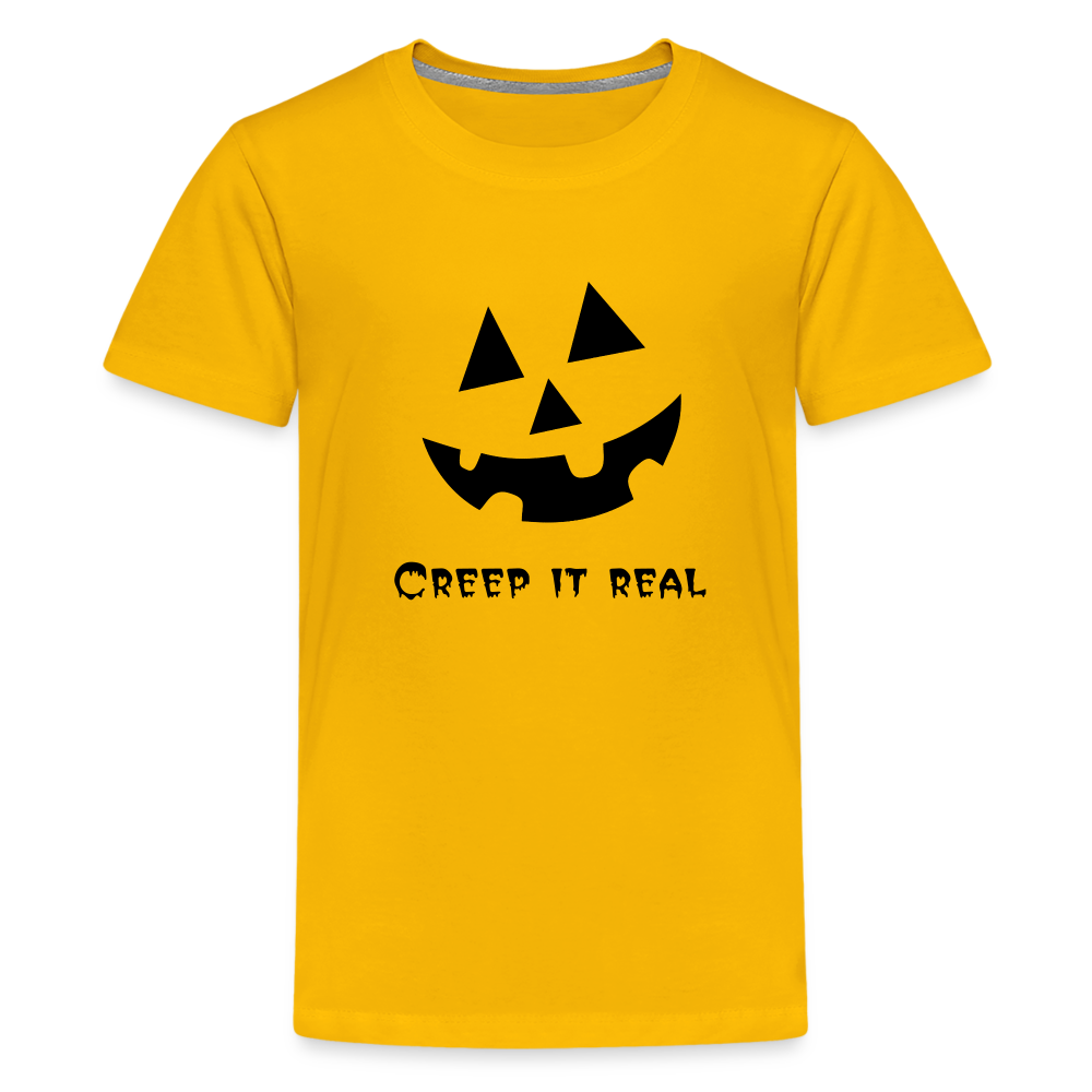 Kids' Premium T-Shirt "Jack-o'-lantern" 🎃 - sun yellow