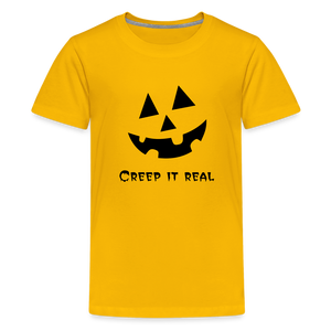 Kids' Premium T-Shirt "Jack-o'-lantern" 🎃 - sun yellow