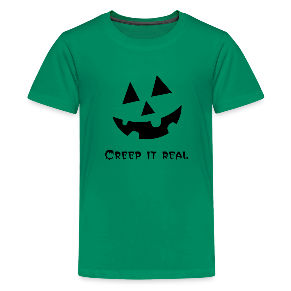 Kids' Premium T-Shirt "Jack-o'-lantern" 🎃 - kelly green