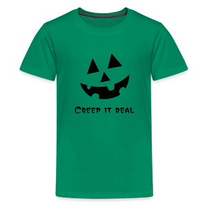 Kids' Premium T-Shirt "Jack-o'-lantern" 🎃 - kelly green