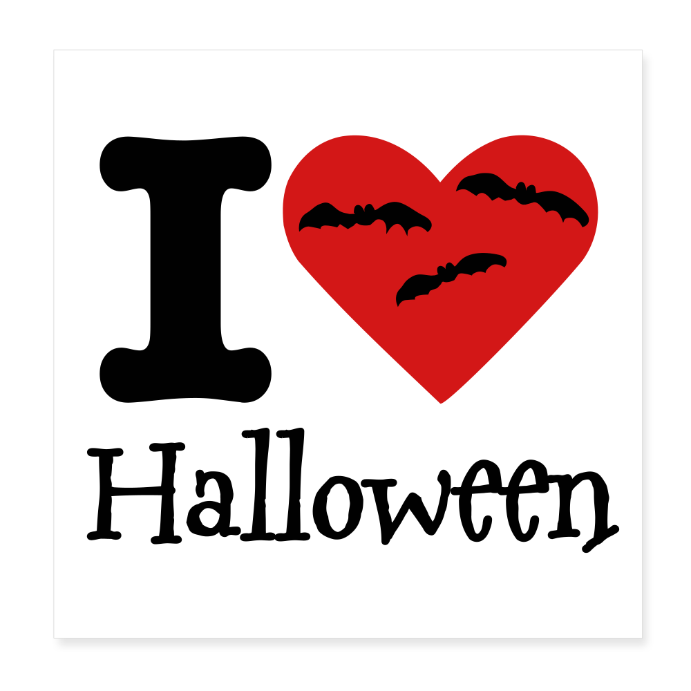 Poster 8x8 "I Love Halloween" - white