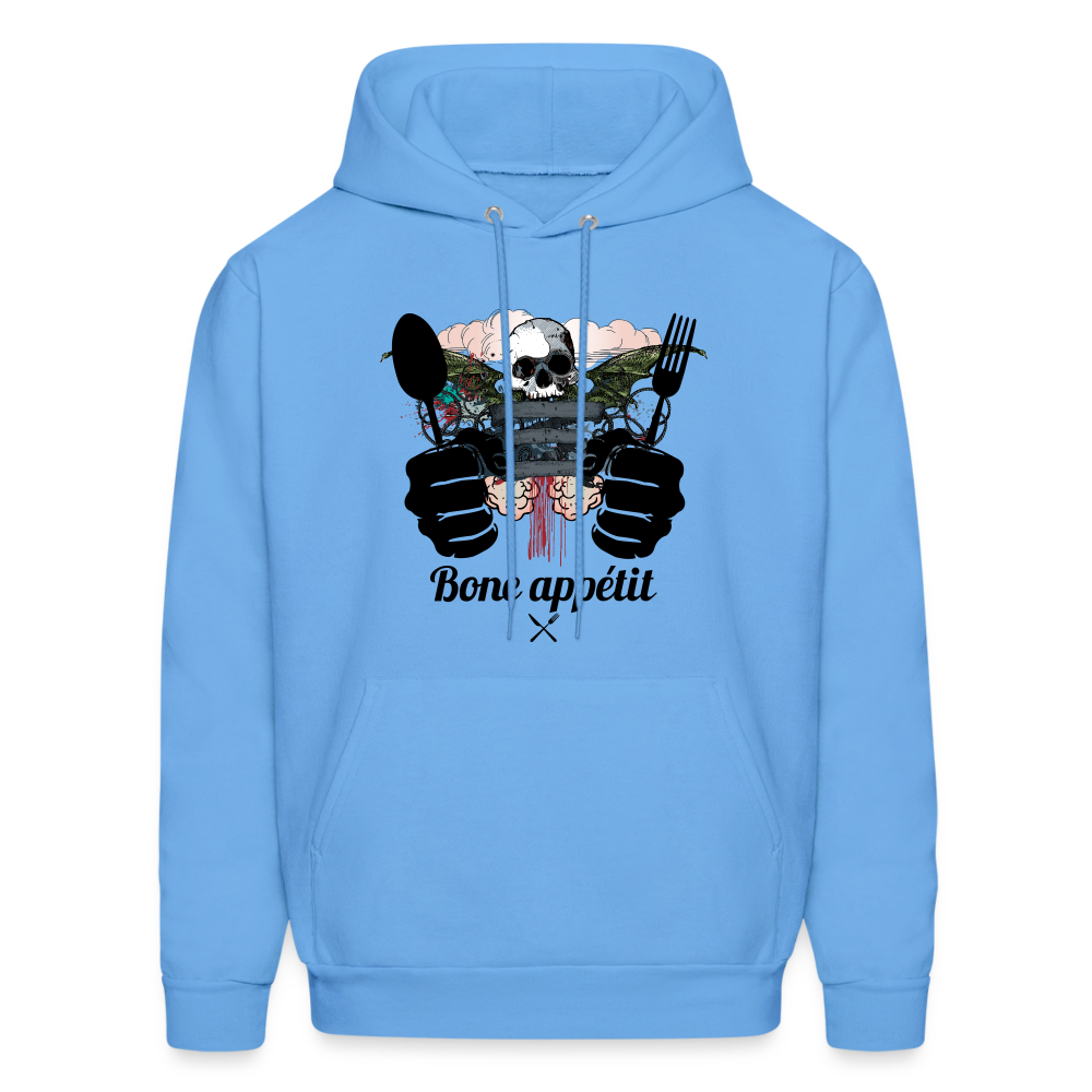 Men's Hanes Hoodie "Bone appétit" - carolina blue