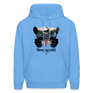 Men's Hanes Hoodie "Bone appétit" - carolina blue