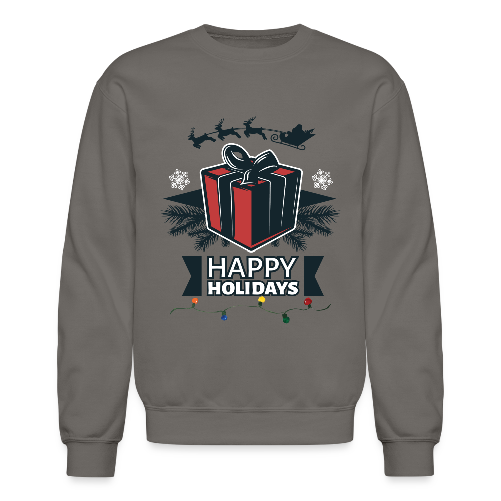 Crewneck Sweatshirt "Happy Holidays" - asphalt gray