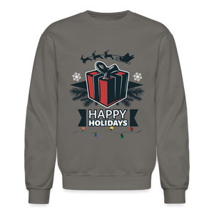 Crewneck Sweatshirt "Happy Holidays" - asphalt gray