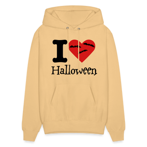 Men's Hanes Hoodie "I Love Halloween" - light yellow