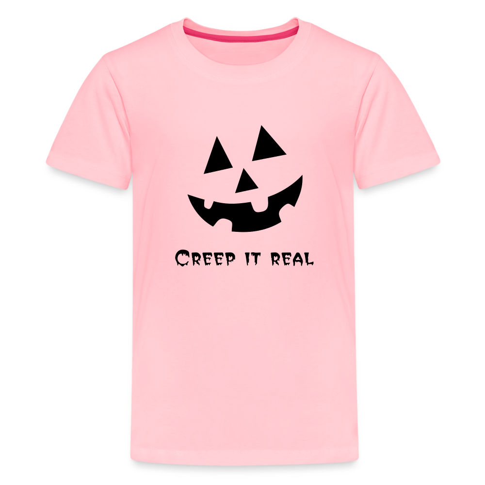 Kids' Premium T-Shirt "Jack-o'-lantern" 🎃 - pink