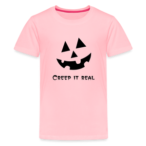 Kids' Premium T-Shirt "Jack-o'-lantern" 🎃 - pink