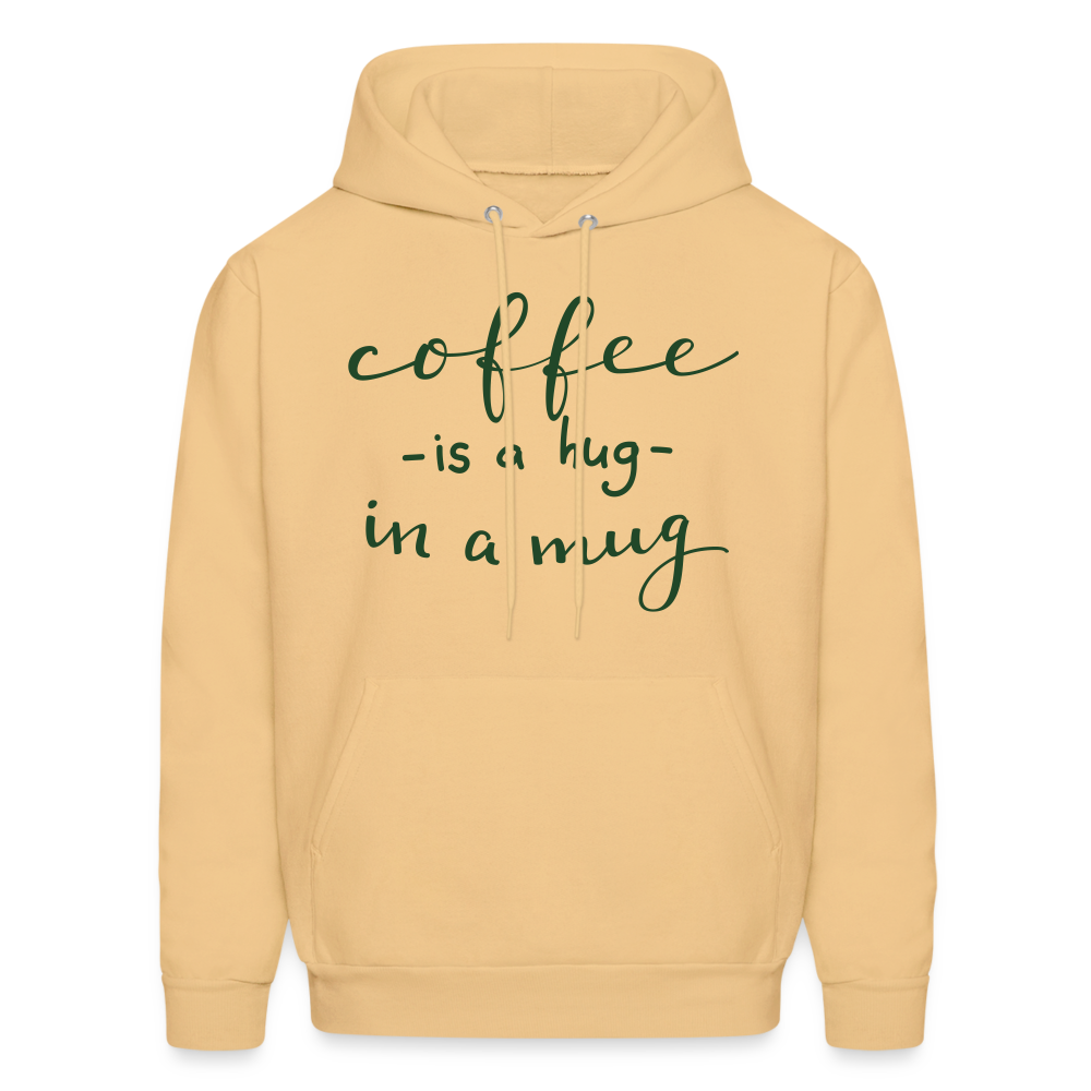 Men's Hoodie "Coffee is a hug in a Mug" - light yellow