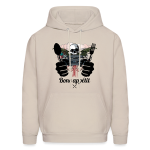 Men's Hanes Hoodie "Bone appétit" - Sand