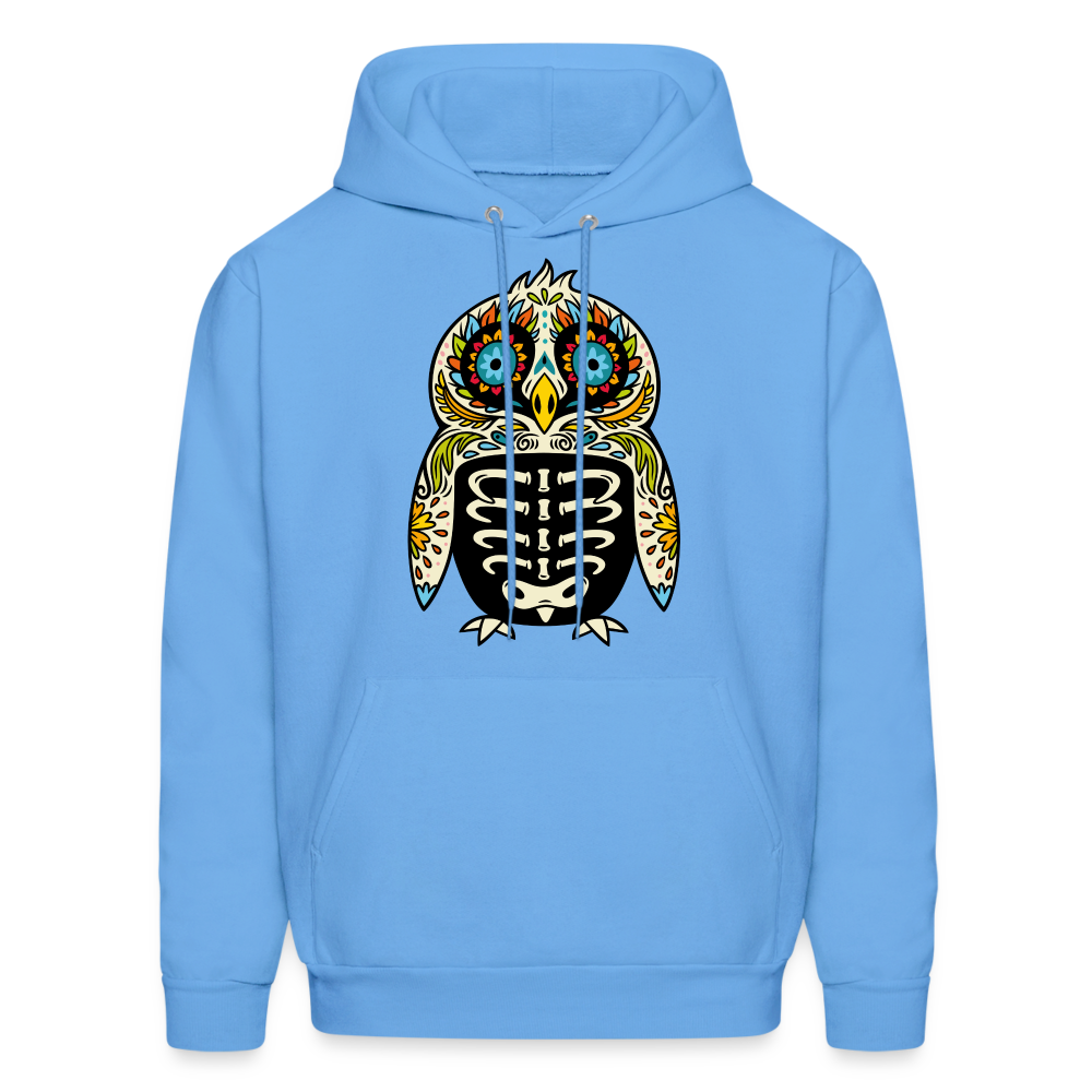 Men's Hoodie "Colorful Owl Blue Eyes" - carolina blue