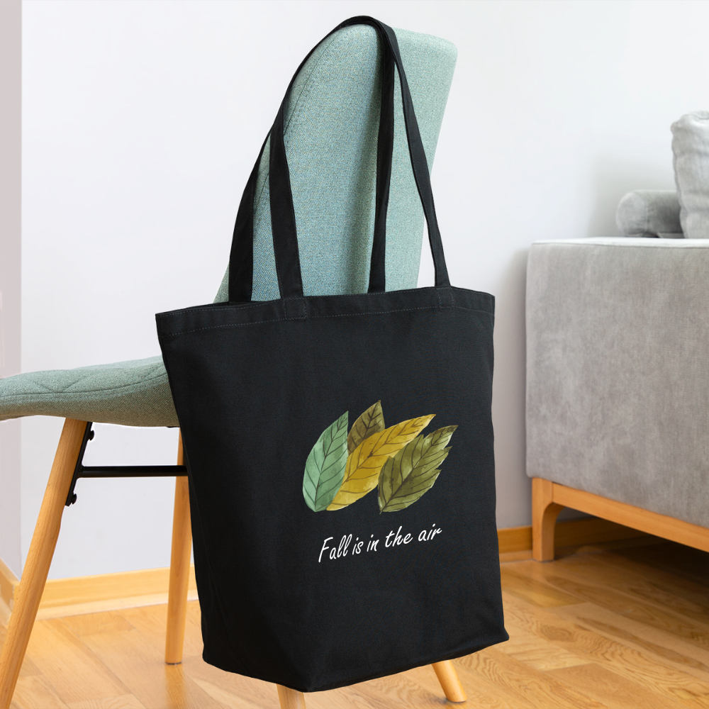 Eco-Friendly Cotton Tote "Fall is in the air" - black