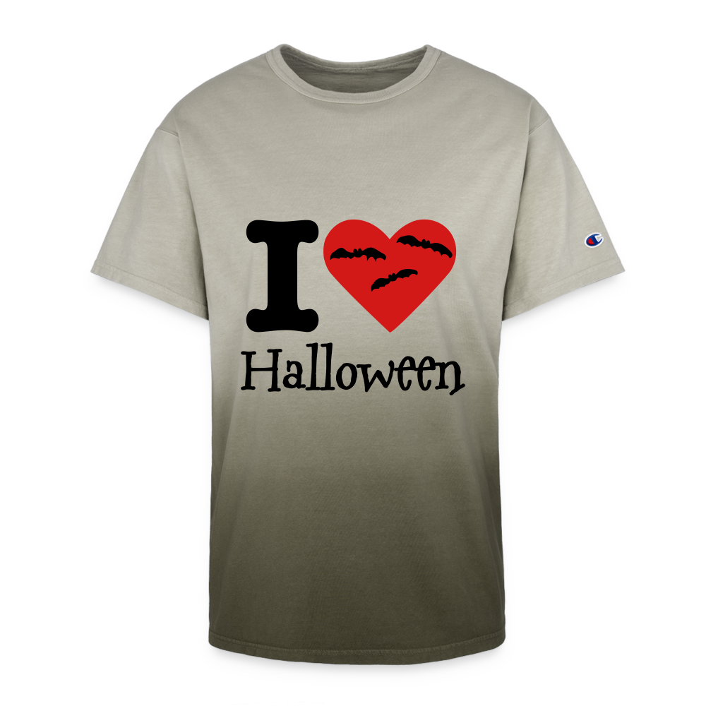 Champion Dip Dye T-shirt "I Love Halloween" - army ombre