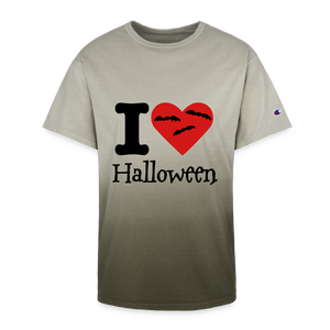 Champion Dip Dye T-shirt "I Love Halloween" - army ombre