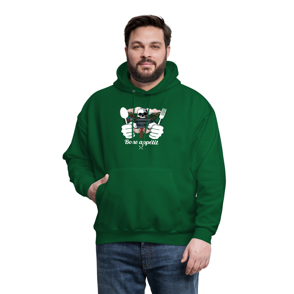 Men's Hanes Hoodie "Bone appétit" - forest green