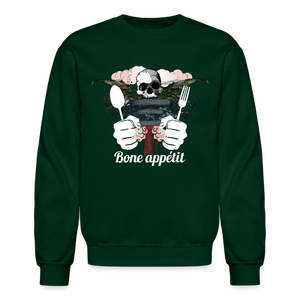 Crewneck Sweatshirt "Bone appétit" - forest green