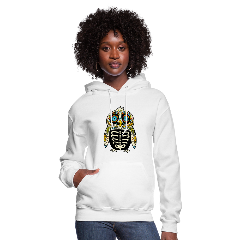 Women's Hoodie "Colorful Owl Blue Eyes" - white