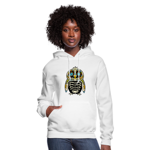 Women's Hoodie "Colorful Owl Blue Eyes" - white