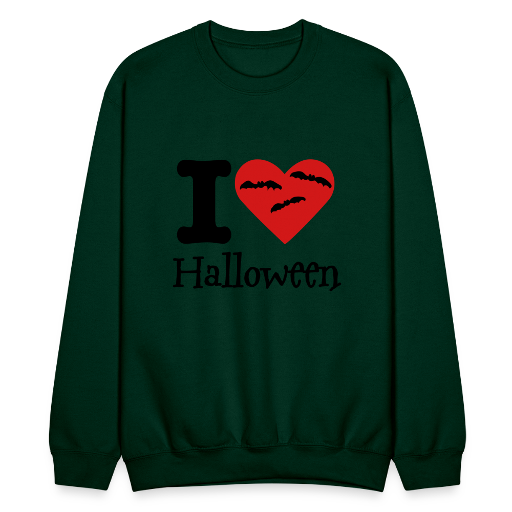 Crewneck Sweatshirt "I Love Halloween" - forest green