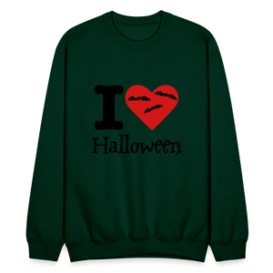 Crewneck Sweatshirt "I Love Halloween" - forest green