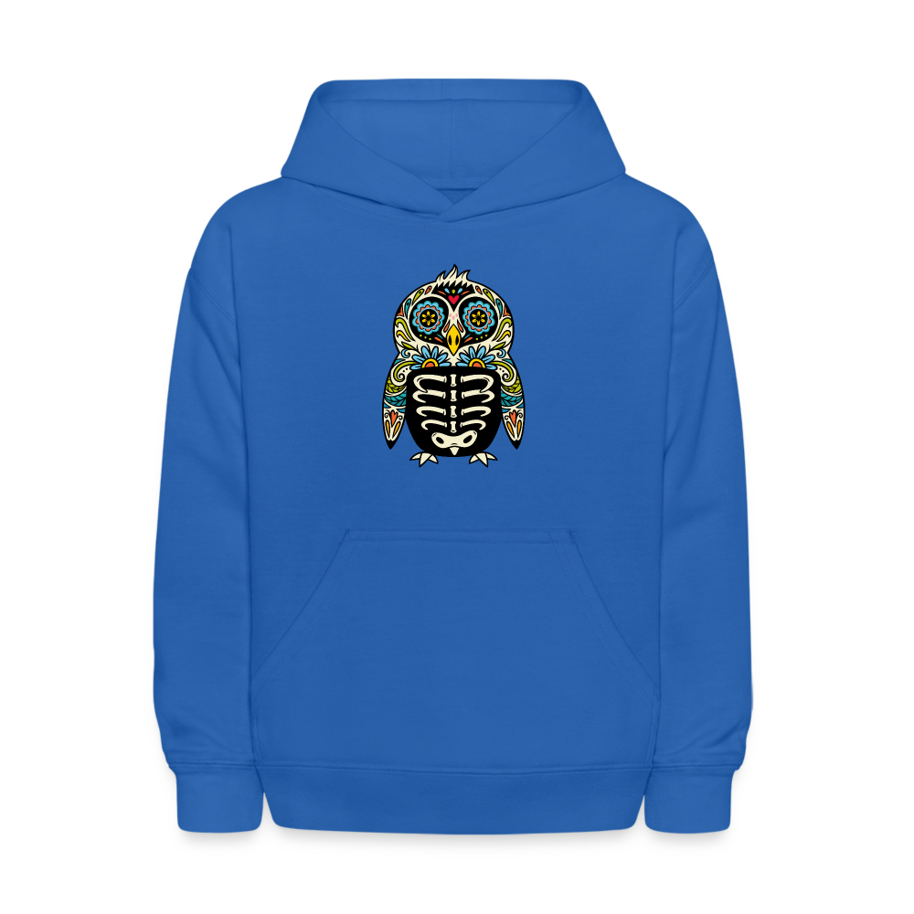 Kids' Hoodie "Colorful Owl" - royal blue