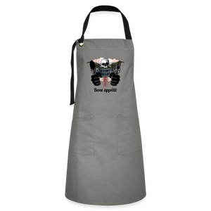 Artisan Apron " Bone appétit" - gray/black