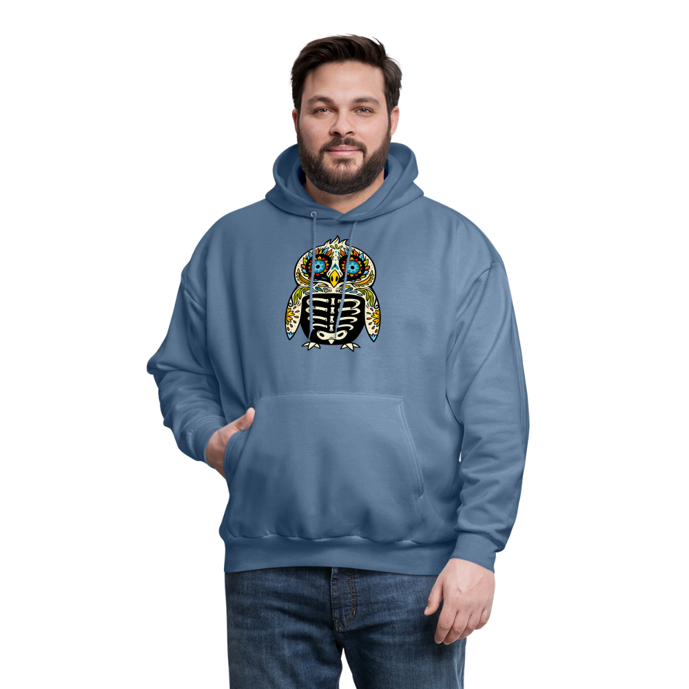 Men's Hoodie "Colorful Owl Blue Eyes" - denim blue