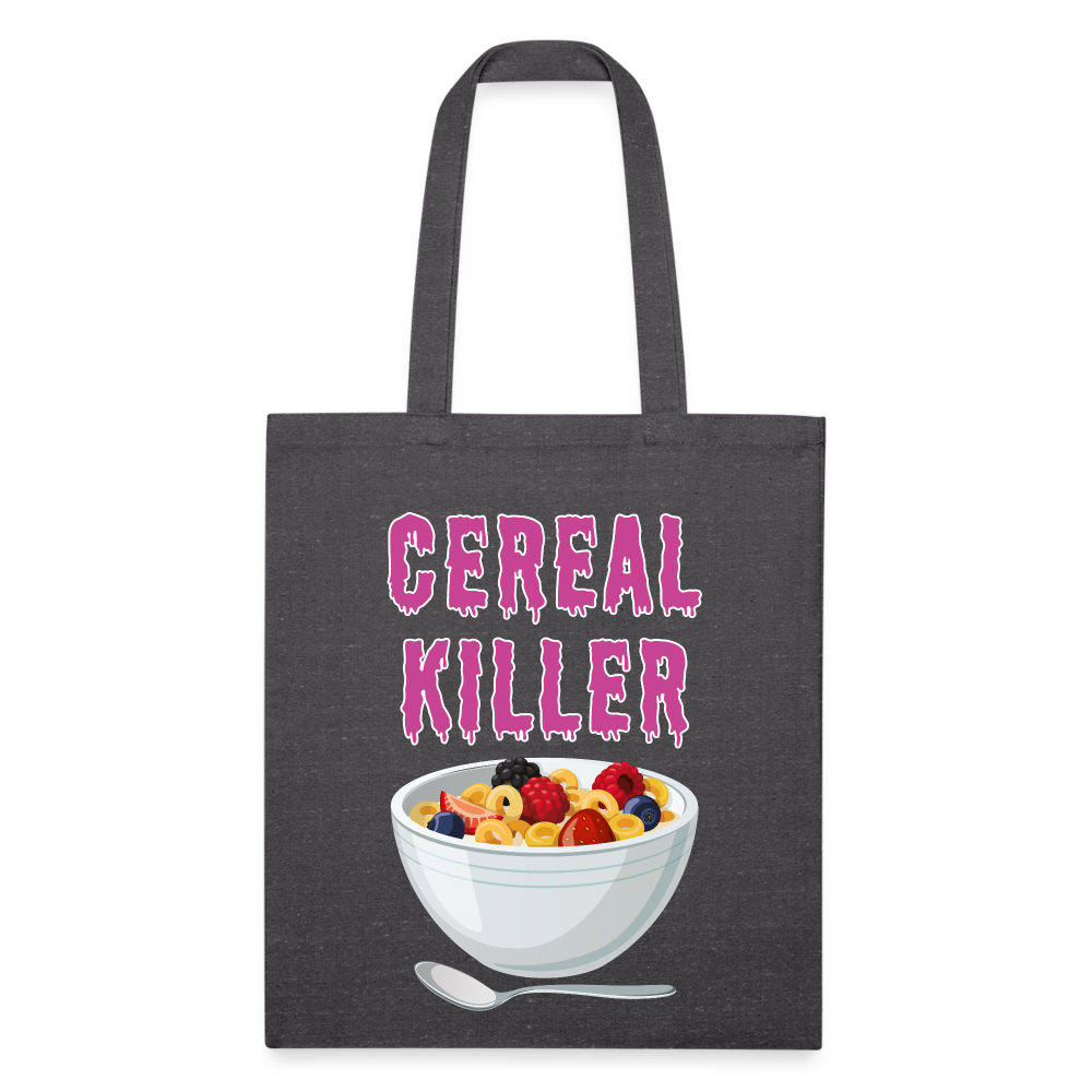 Recycled Tote Bag "Cereal Killer" - charcoal grey