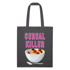 Recycled Tote Bag "Cereal Killer" - charcoal grey