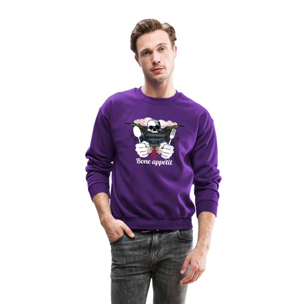 Crewneck Sweatshirt "Bone appétit" - purple