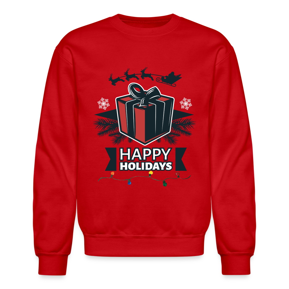 Crewneck Sweatshirt "Happy Holidays" - red