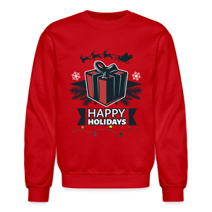 Crewneck Sweatshirt "Happy Holidays" - red