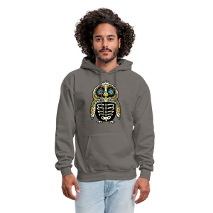 Men's Hoodie "Colorful Owl Blue Eyes" - asphalt gray