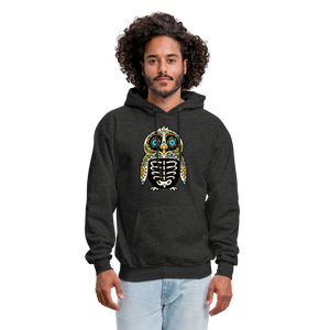 Men's Hoodie "Colorful Owl Blue Eyes" - charcoal grey