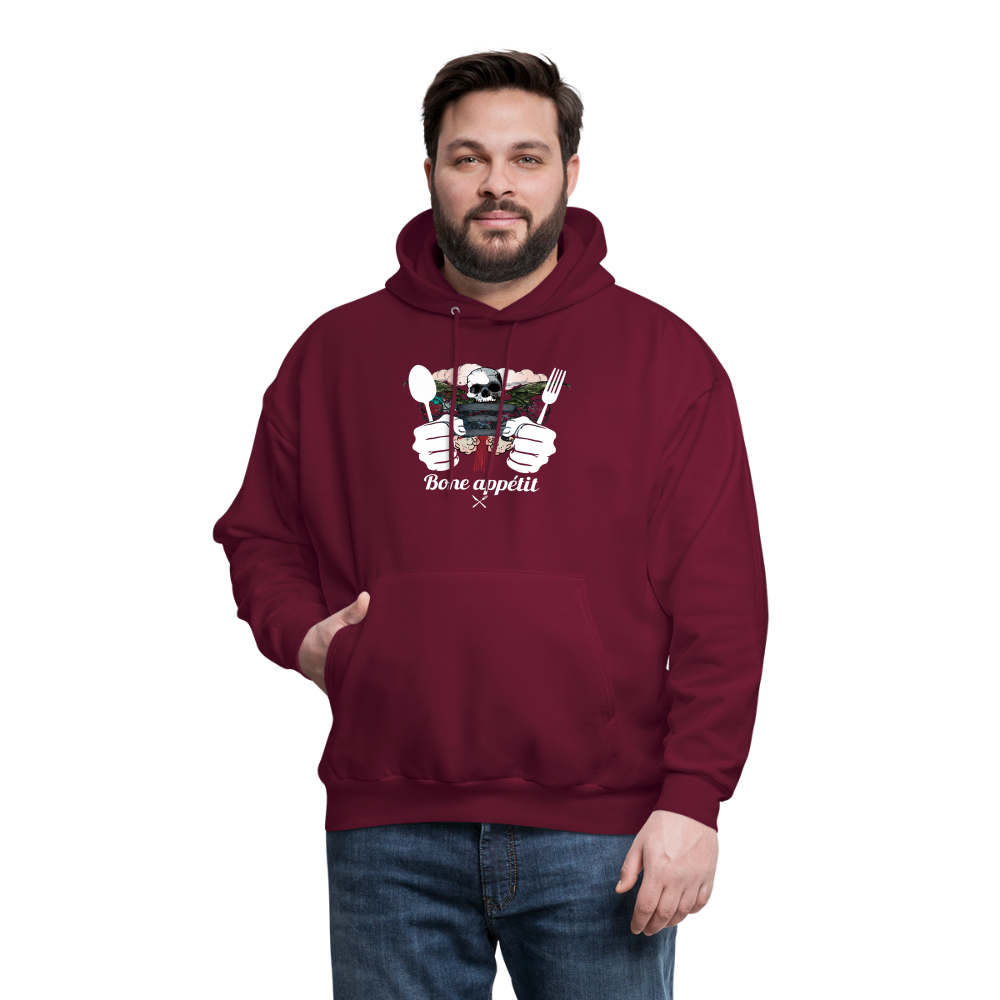 Men's Hanes Hoodie "Bone appétit" - burgundy