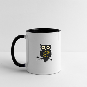 Contrast Mug "Cute Owl" - white/black