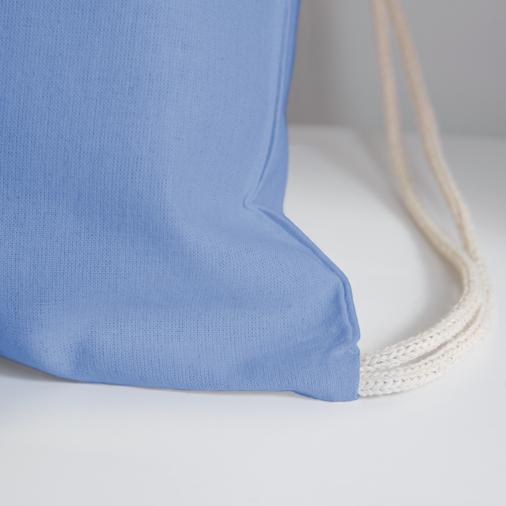 Cotton Drawstring Bag "Fall is in the air" - carolina blue