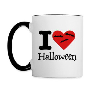 Contrast Mug "I Love Halloween" - white/black