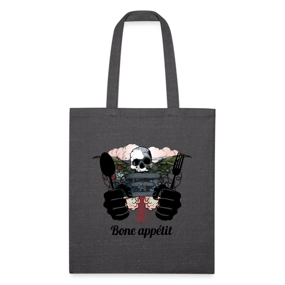 Recycled Tote Bag "Bone appétit" - charcoal grey